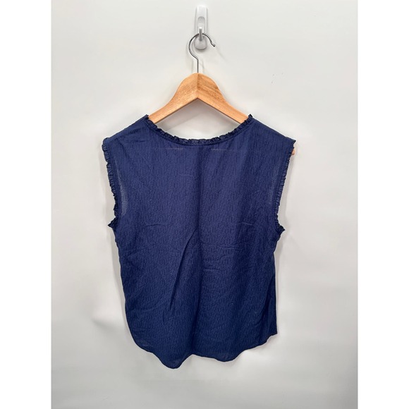 REISS Archive Minnie Navy Sleeveless Crewneck Blouse // 10 - Picture 8 of 8